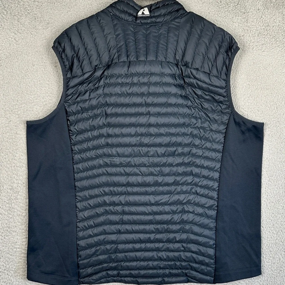 Eddie Bauer First Ascent Vest Mens 2XL Dark Grey Orange EB800 Down Hybrid Puffer
